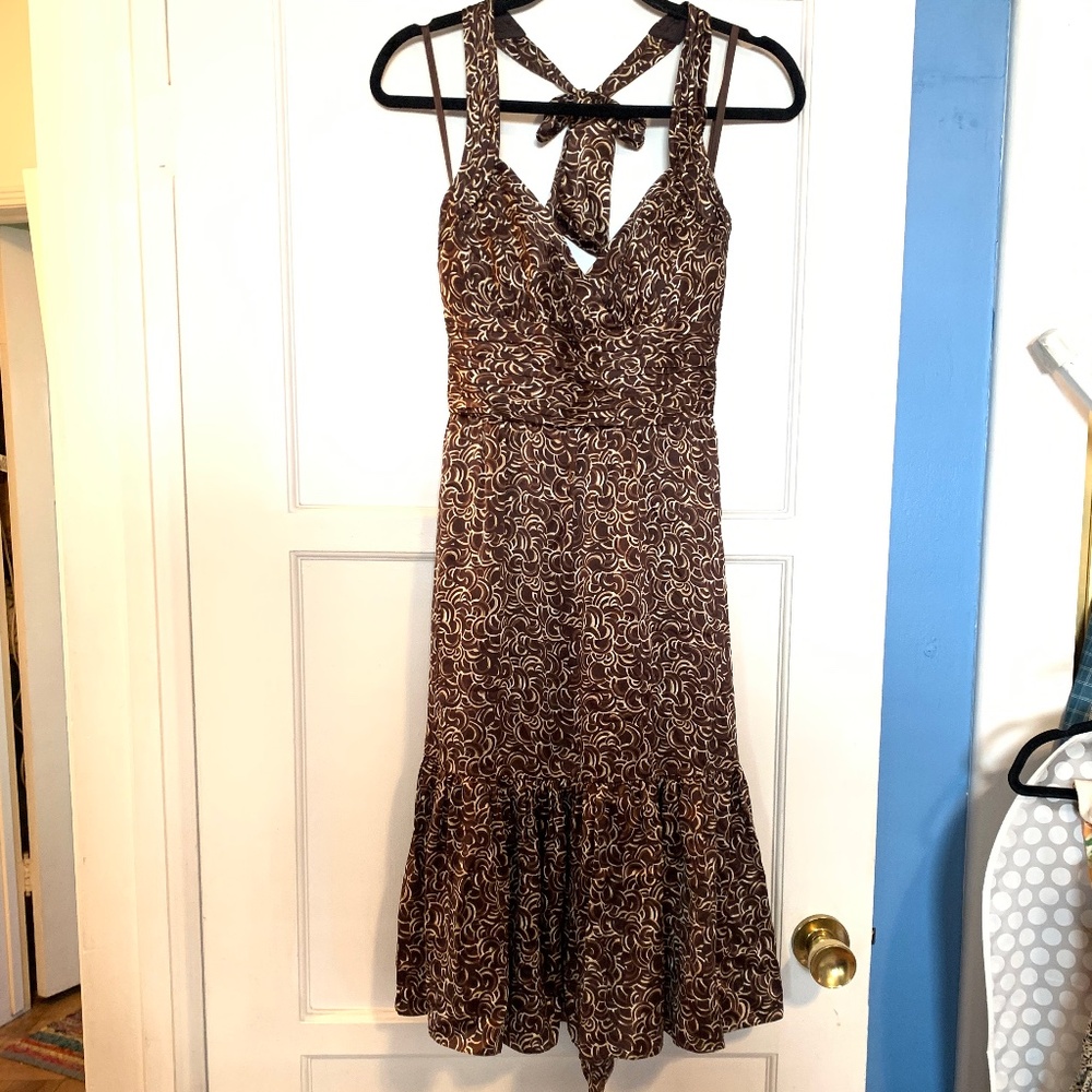 BCBGMaxAzria Brown Silk Dress